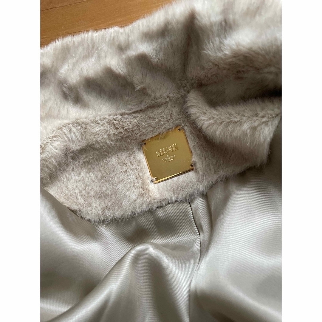 Deuxieme Classe beige ファー ロングコート チェスター