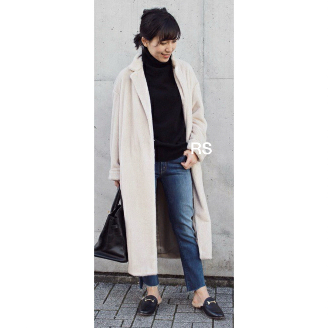 Deuxieme Classe beige ファー ロングコート チェスター