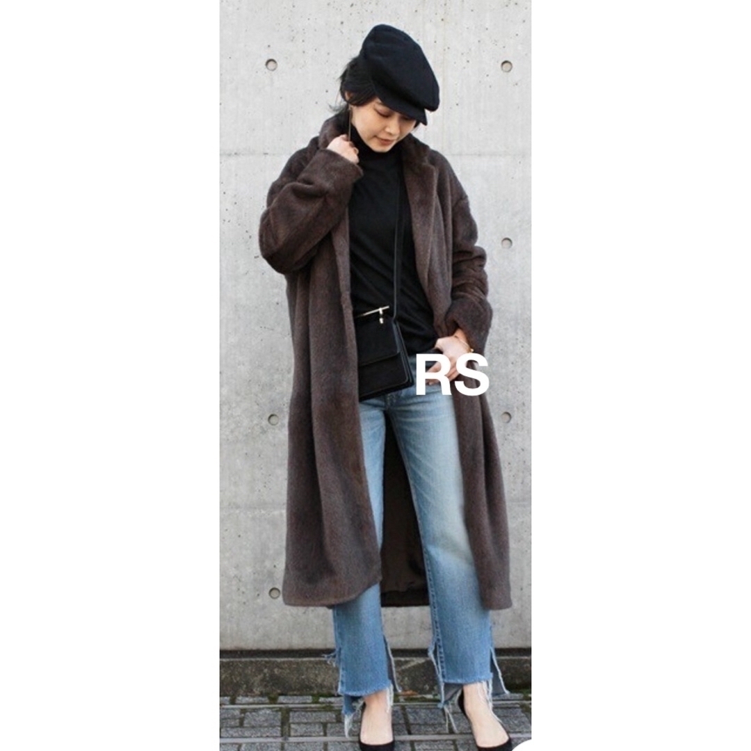Deuxieme Classe beige ファー ロングコート チェスター