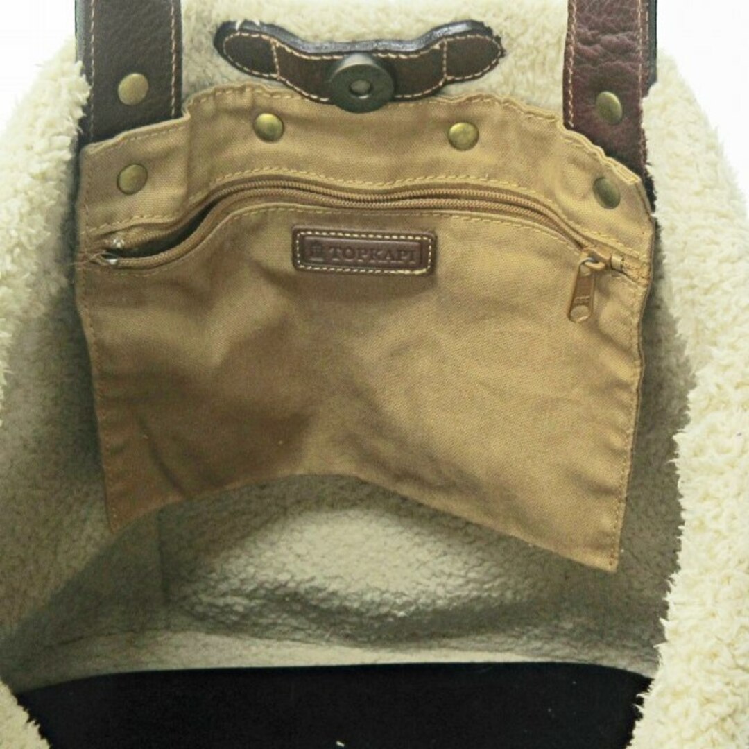 TOPKAPI(トプカピ)のトプカピ TOPKAPI トートバッグ フェイクムートン ボア 茶色 ブラウン レディースのバッグ(トートバッグ)の商品写真