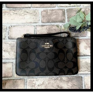 コーチ COACH  ポーチ シグネチャーレザー チャーム ブラック ギフト贈答