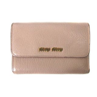 ミュウミュウ(miumiu)のミュウミュウ 5MH373 財布 コンパクトウォレット  ゴートレザー ピンク(財布)