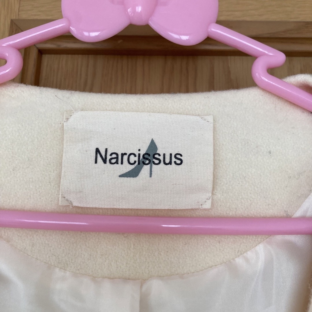 Narcissus(ナルシス)のロングコート　ガウンコート　アイボリー レディースのジャケット/アウター(ロングコート)の商品写真