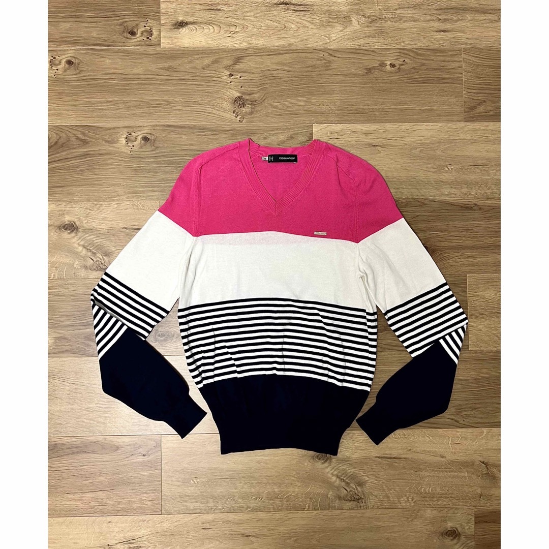 DSQUARED2 - DSQUARED2 ロゴプレート付き Vネック マルチカラー ニット