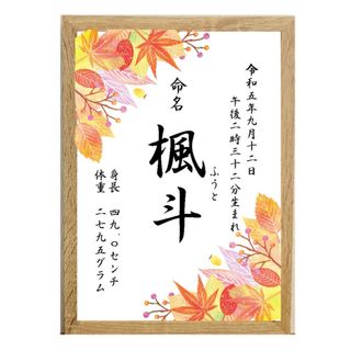 季節の花の命名書(命名紙)