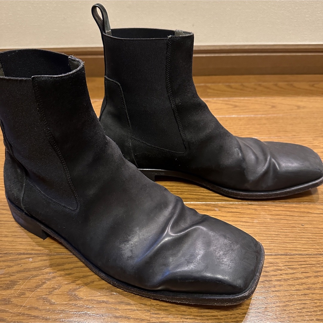 Rick Owens(リックオウエンス)のRick Owens ホースレザー　スクエアトゥ　ブーツ メンズの靴/シューズ(ブーツ)の商品写真