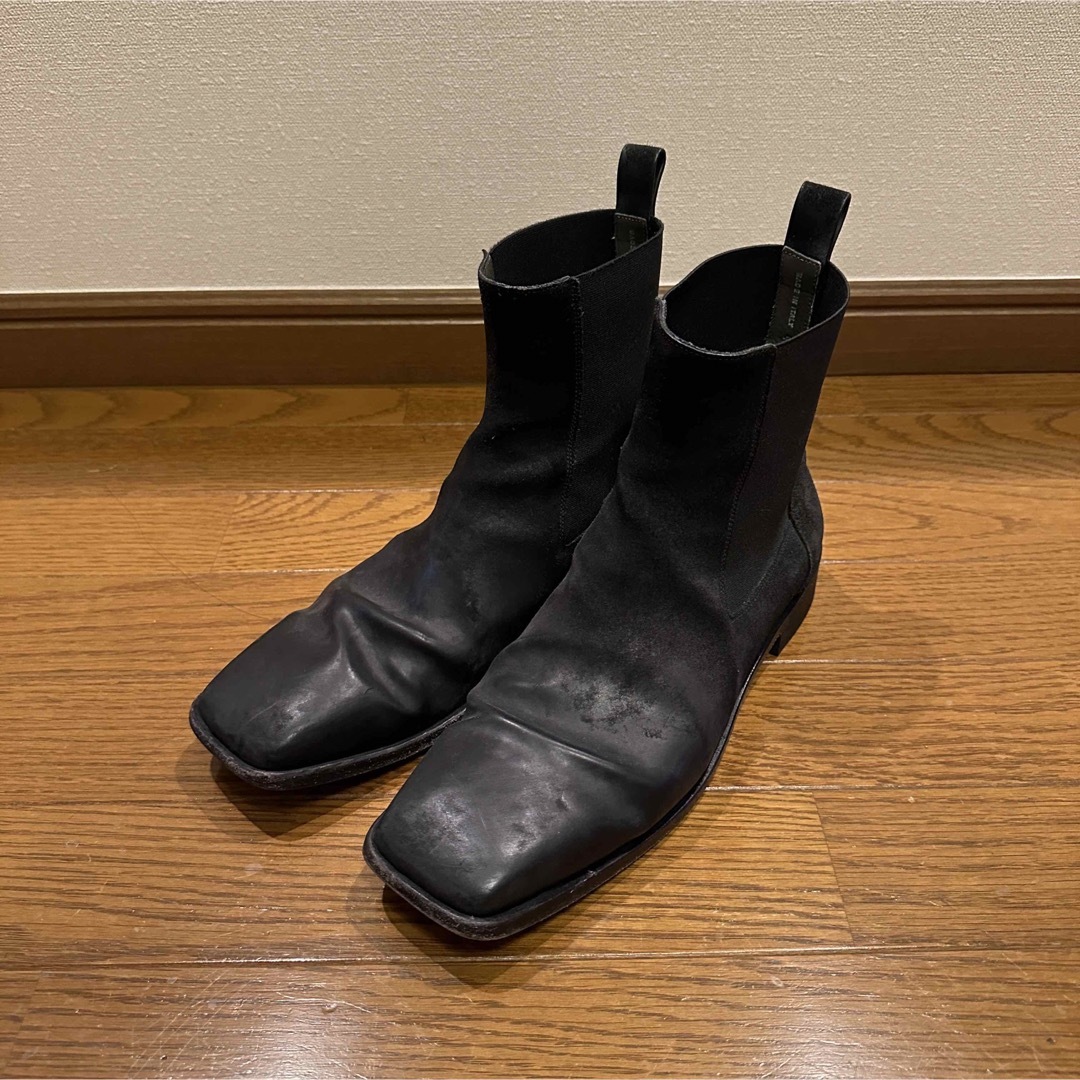 Rick Owens(リックオウエンス)のRick Owens ホースレザー　スクエアトゥ　ブーツ メンズの靴/シューズ(ブーツ)の商品写真