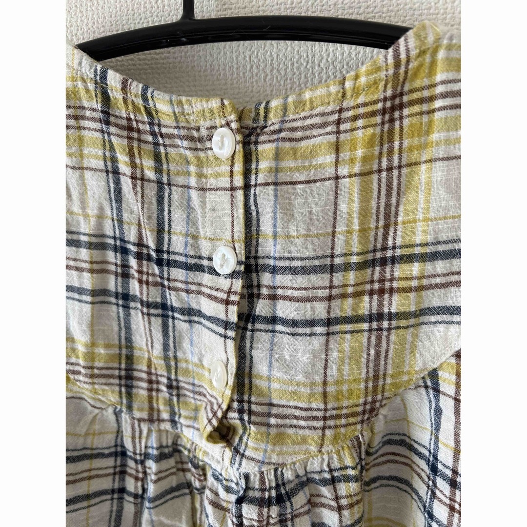 キッズ チェック柄ワンピース130 キッズ/ベビー/マタニティのキッズ服女の子用(90cm~)(ワンピース)の商品写真