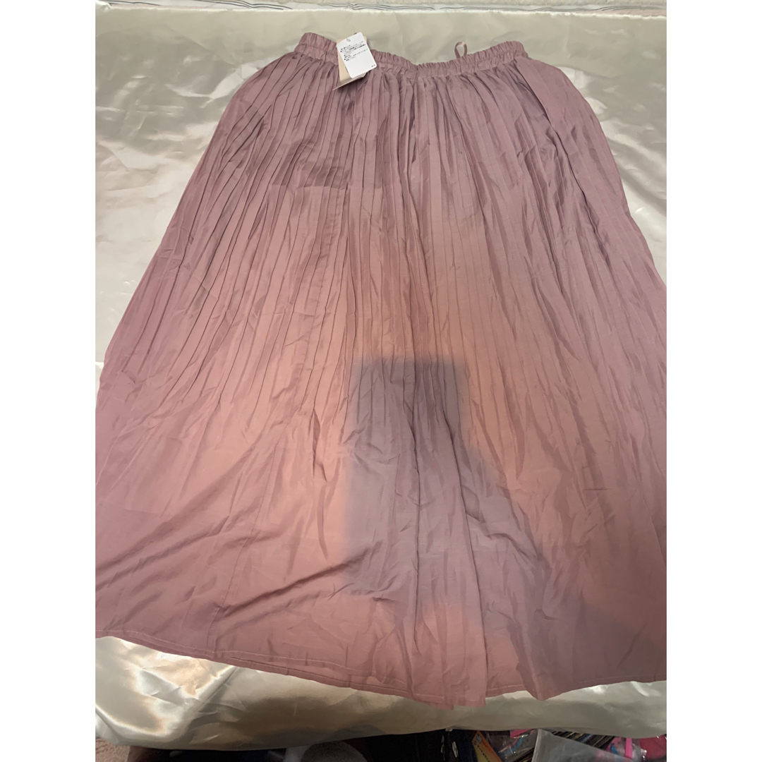 プリーツ スカート ピンク フリーサイズ レディースのスカート(ロングスカート)の商品写真