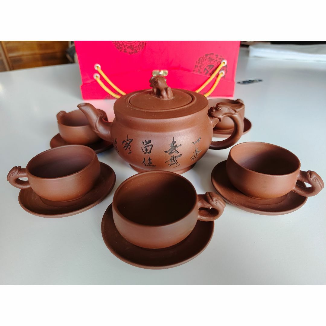 【新品】宜興紫砂茶具セット 紫砂朱泥高級茶壺 中華茶器 名器 インテリア/住まい/日用品のキッチン/食器(食器)の商品写真