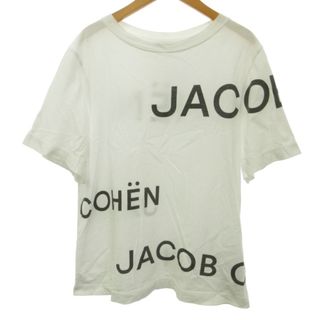 ヤコブコーエン(JACOB COHEN)のヤコブコーエン 美品 Tシャツ カットソー 半袖 文字柄 白 ホワイト S(Tシャツ(半袖/袖なし))