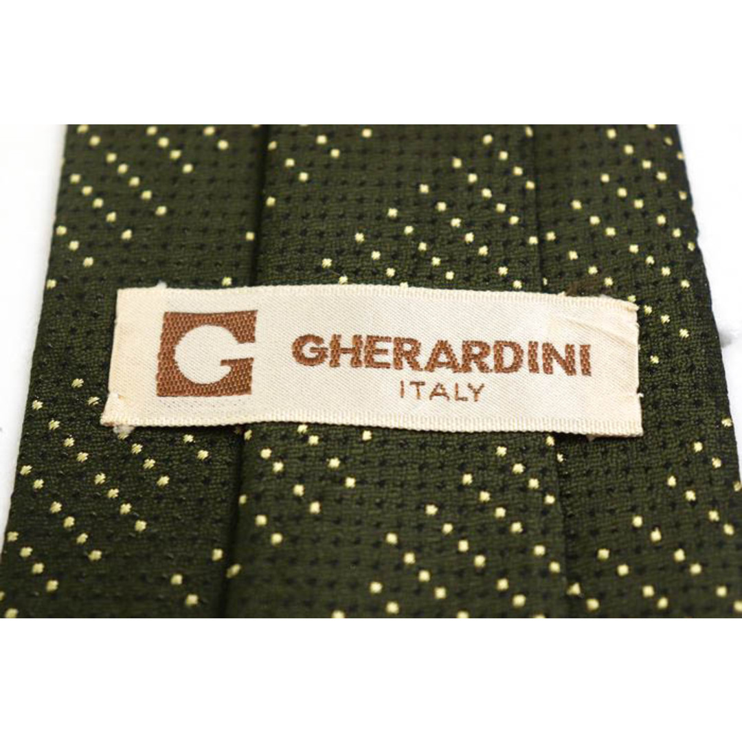 GHERARDINI(ゲラルディーニ)のゲラルディーニ ブランドネクタイ ストライプ柄 ドット シルク 日本製 メンズ グリーン GHERARDINI メンズのファッション小物(ネクタイ)の商品写真