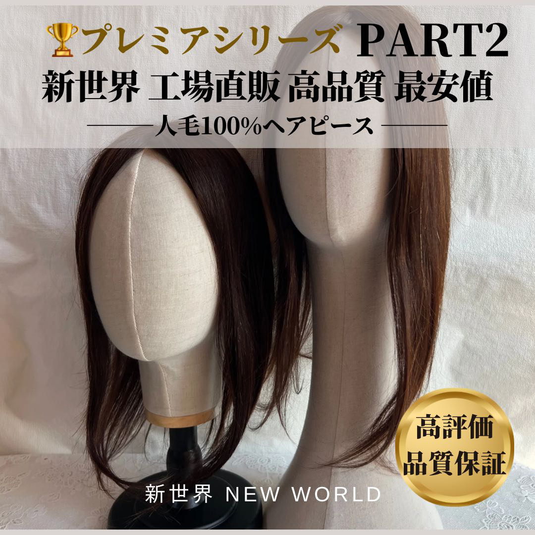 新世界2023年上半期生産★全人毛2023年最新人工頭皮9*14総手植え45㌢〜