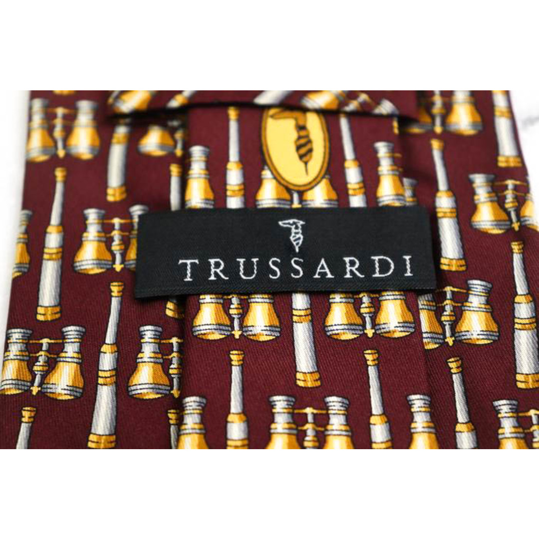 Trussardi(トラサルディ)のトラサルディ ブランドネクタイ 総柄 パネル柄 シルク イタリア製 メンズ ワインレッド TRUSSARDI メンズのファッション小物(ネクタイ)の商品写真