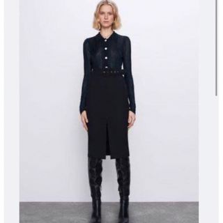 ザラ(ZARA)のザラ　ミモレ丈タイトスカート(ロングスカート)