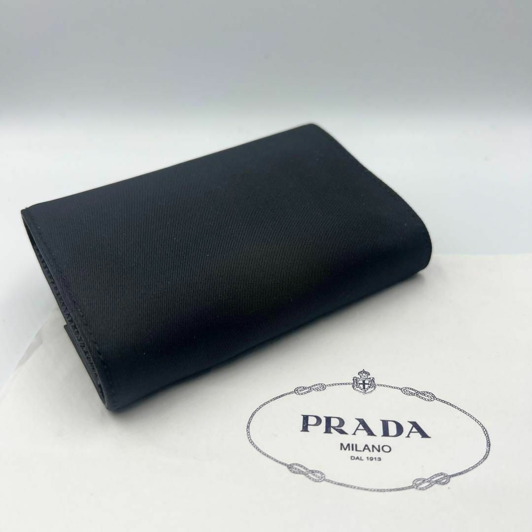 PRADA - PRADA プラダ 三角ロゴ 三つ折り財布 ナイロン ブラック 黒の
