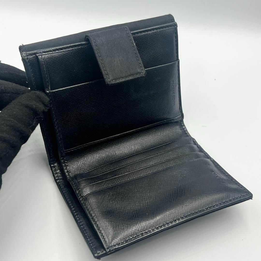 PRADA プラダ 三角ロゴ 二つ折り財布 ナイロン ブラック 黒