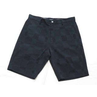 ブラックレーベルクレストブリッジ(BLACK LABEL CRESTBRIDGE)のブラックレーベル クレストブリッジ　ブロックチェック柄ハーフパンツ　紺 M (ショートパンツ)