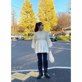 bibiy ビビィ　ニット　ホワイト  JUANA KNIT TOP