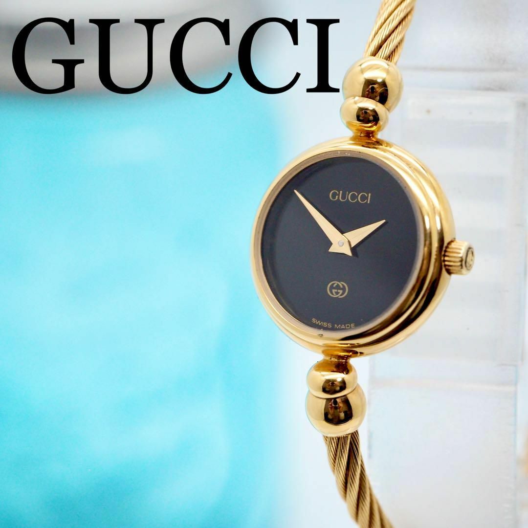 Gucci - 653【美品】GUCCI グッチ時計 ワイヤーブレス ゴールド