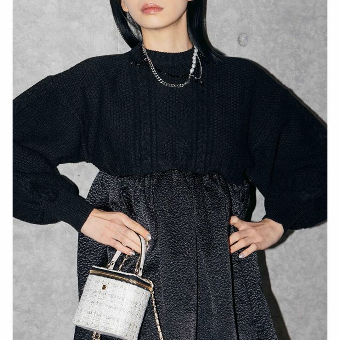 bibiy ビビィ　ニット　ホワイト  JUANA KNIT TOP