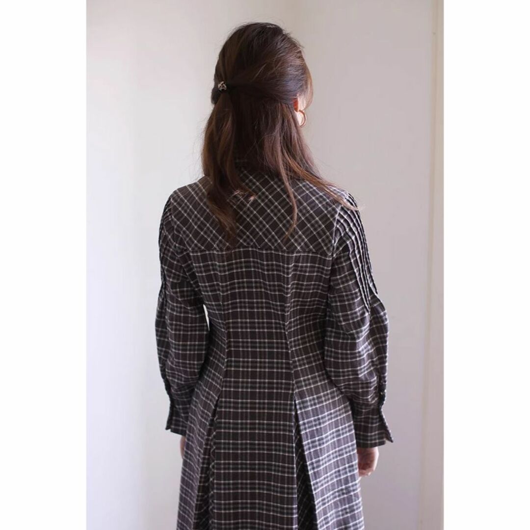 Herlipto Checkered Pleats LongShirtDress