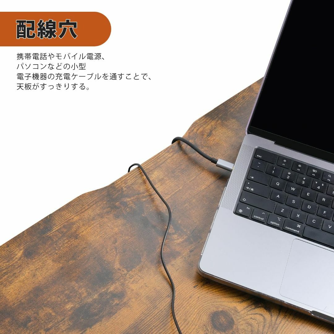 【色: ビンテージ】YeTom デスク 机 pcデスク 勉強机 ゲーミングデス 3