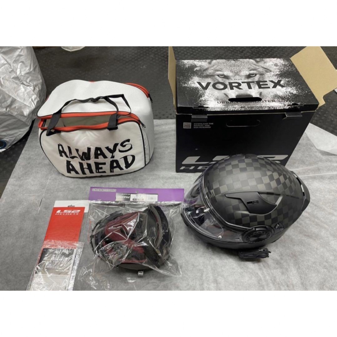インカム付!LS2 VOLTEXカーボン 軽い!システムヘルメット サイズXL-