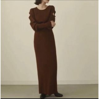 トゥデイフル(TODAYFUL)のlouren shoulder cut knit onepiece(ロングワンピース/マキシワンピース)