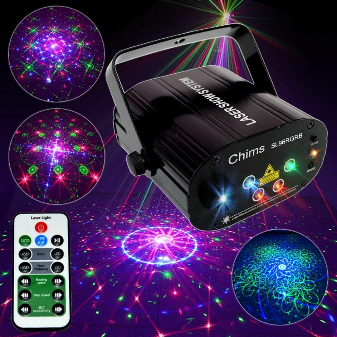 Chims ライトレーザープロジェクター RGB 96パターン リモートコントロ