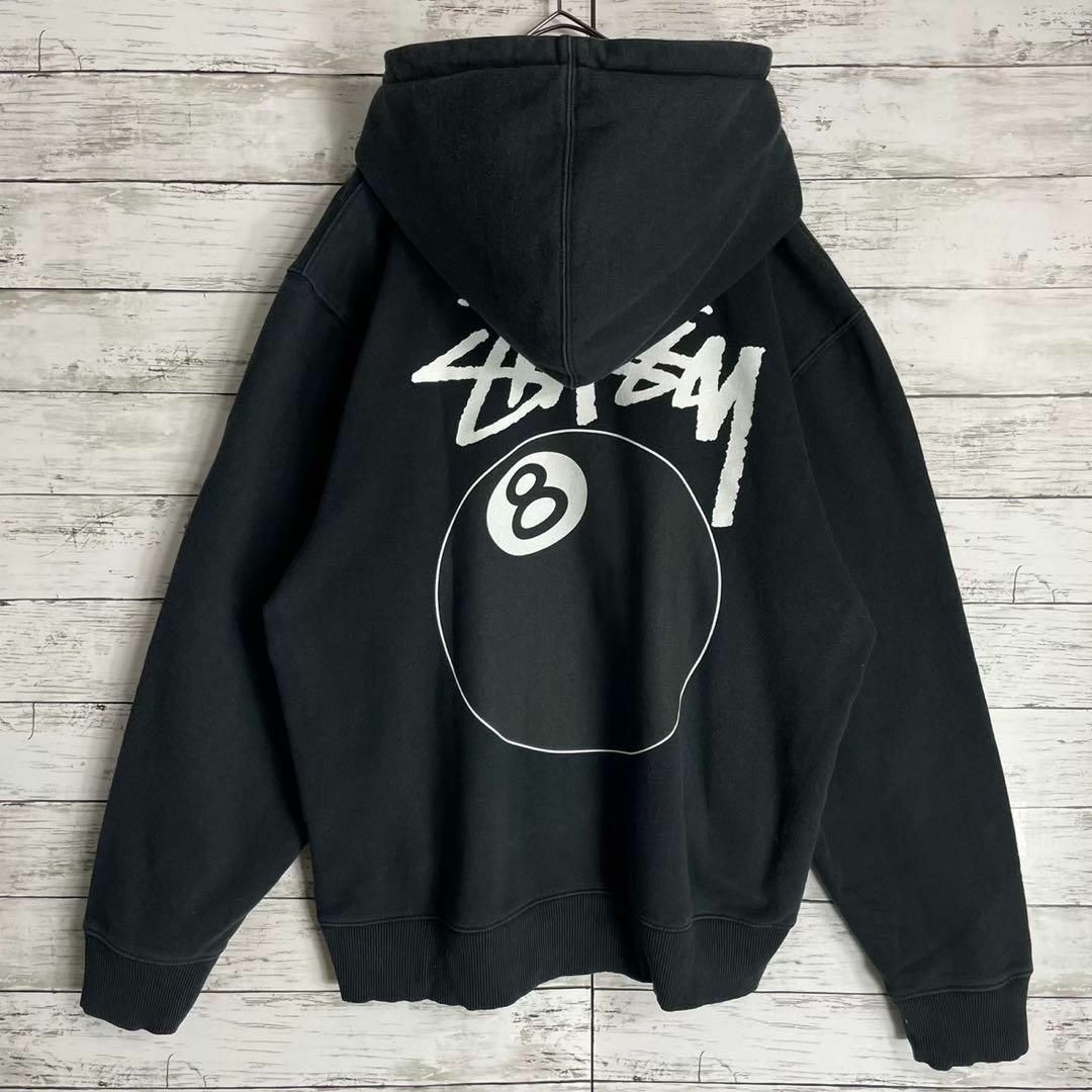 STUSSY - 【希少デザイン】ステューシー パーカー 8ボール 両面ロゴ 即