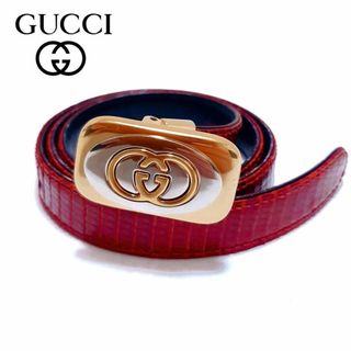 GUCCI グッチ ベルト シルバー金具 ブラック レザー ロゴ刻印 ロゴ金具-