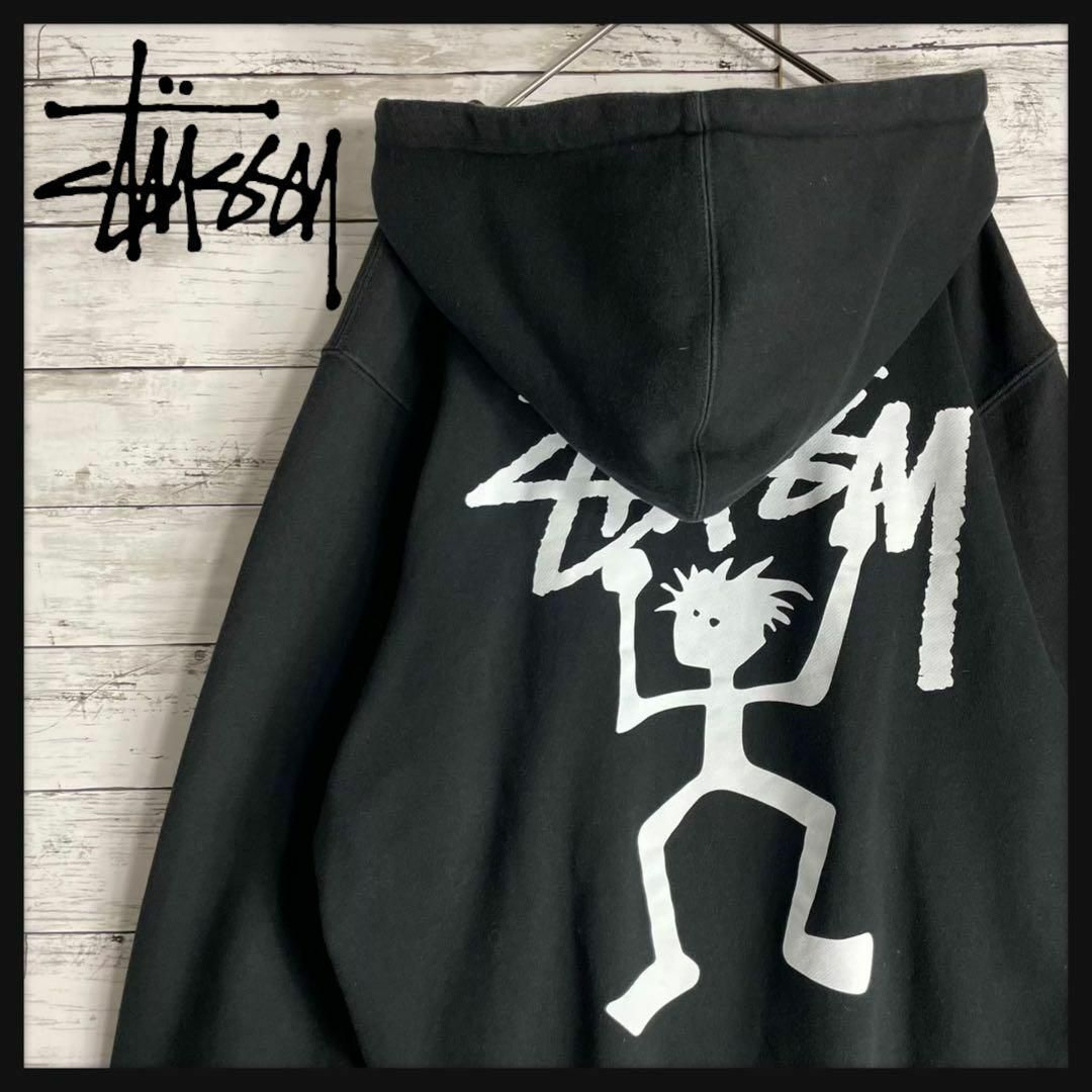 STUSSY ステューシー パーカー シャドーマン プルオーバー 両面ロゴ L