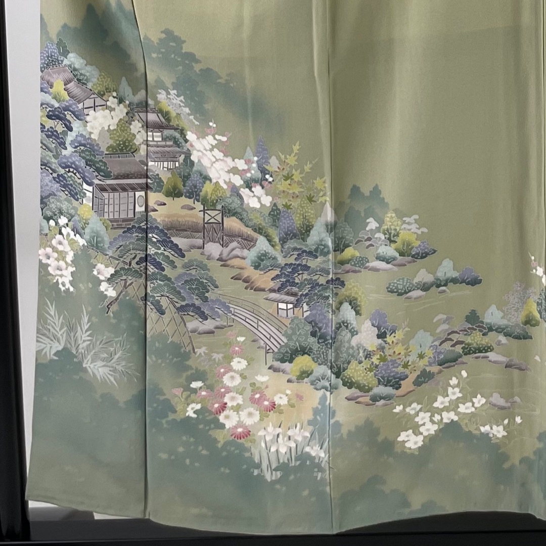 色留袖 身丈156cm 裄丈64.5cm 正絹 美品 秀品 【中古】