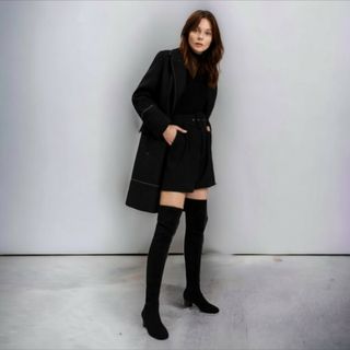 チャールズアンドキース(Charles and Keith)のCHARLES&KEITH シリンドリカルヒールハイブーツ(ブーツ)