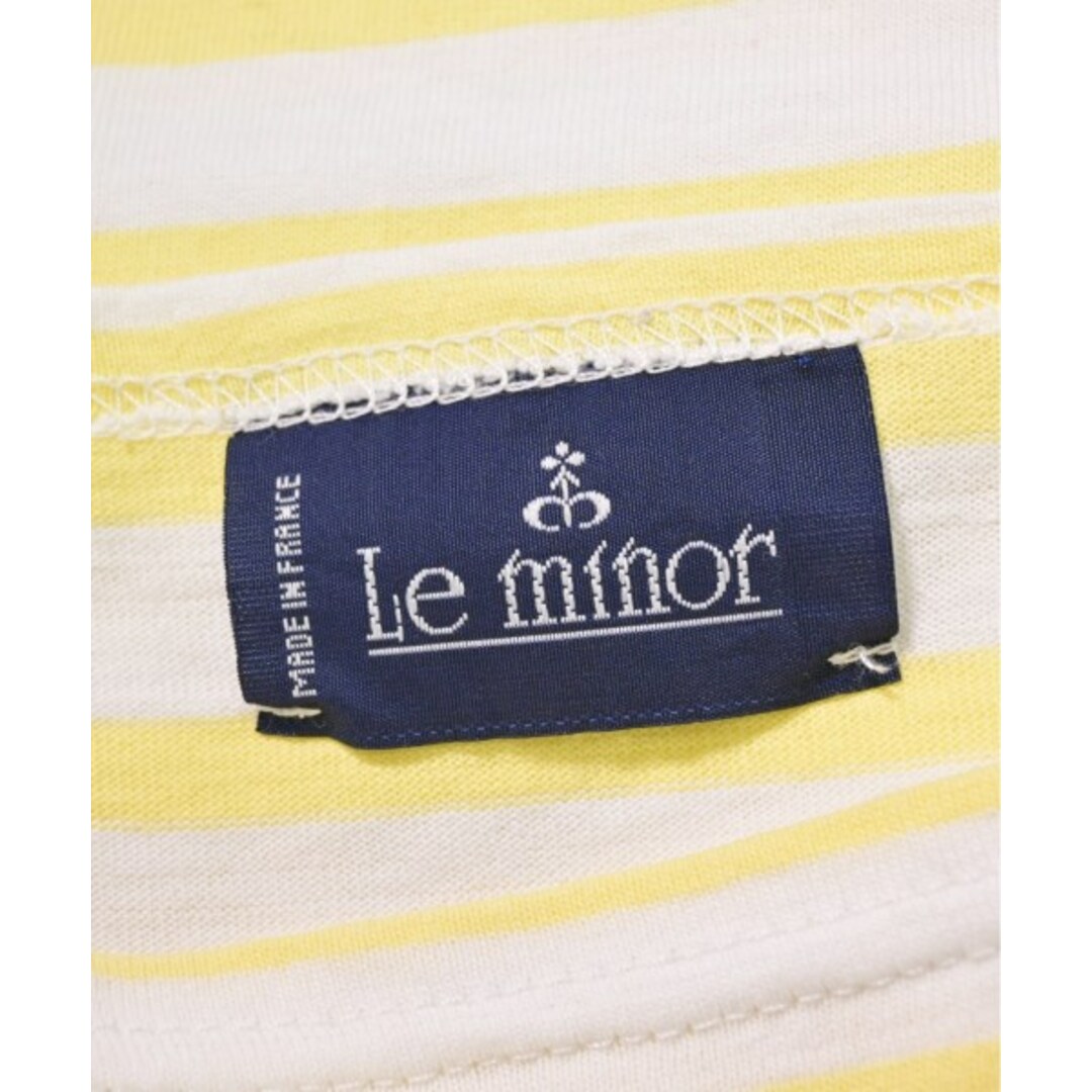 Le Minor(ルミノア)のLe minor ルミノア Tシャツ・カットソー -(S位) 白x黄(ボーダー) 【古着】【中古】 レディースのトップス(カットソー(半袖/袖なし))の商品写真