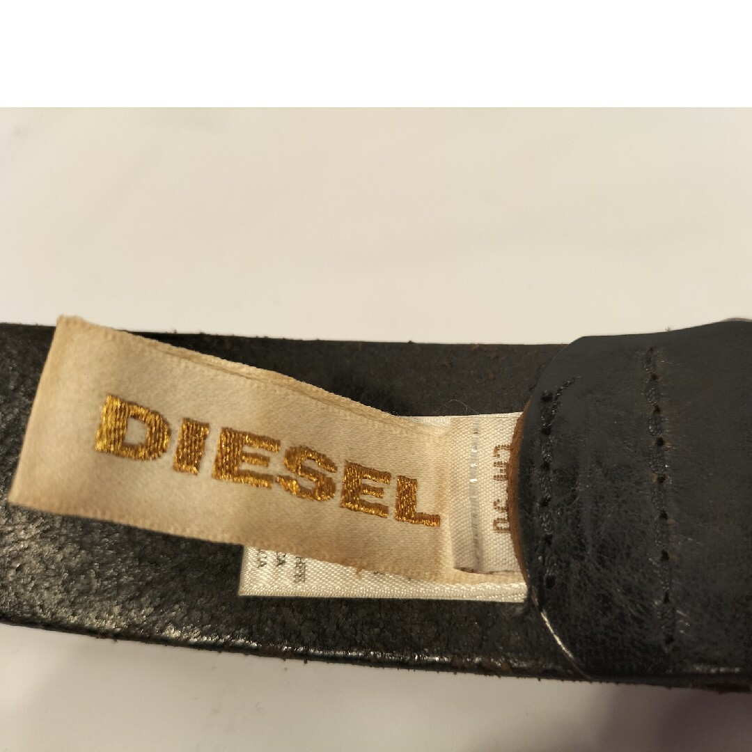 【美品】DIESEL　高級レザーベルト　プレートバックル本革/牛革　85-95 2