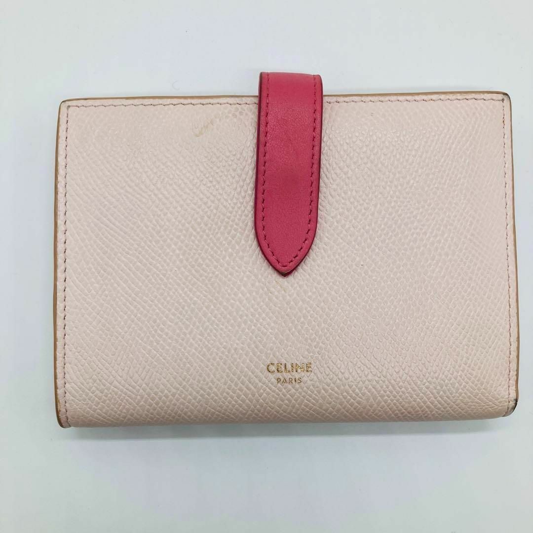 celine - 【美品】バイカラー ミディアム ストラップウォレット/パール ...