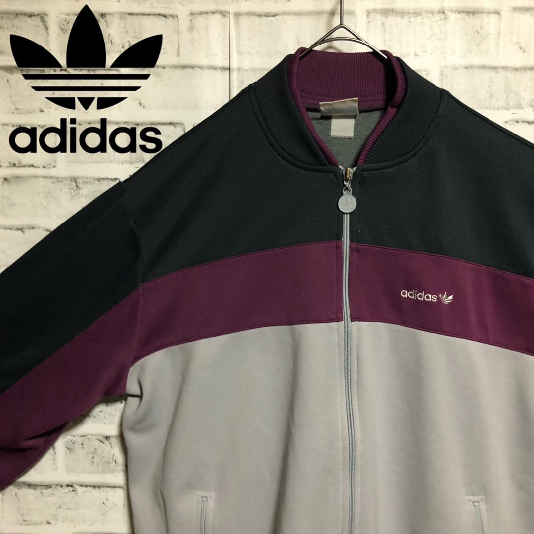 adidas(アディダス)の希少XL⭐️80s adidasトラックジャケット刺繍トレファイルvintage メンズのトップス(ジャージ)の商品写真