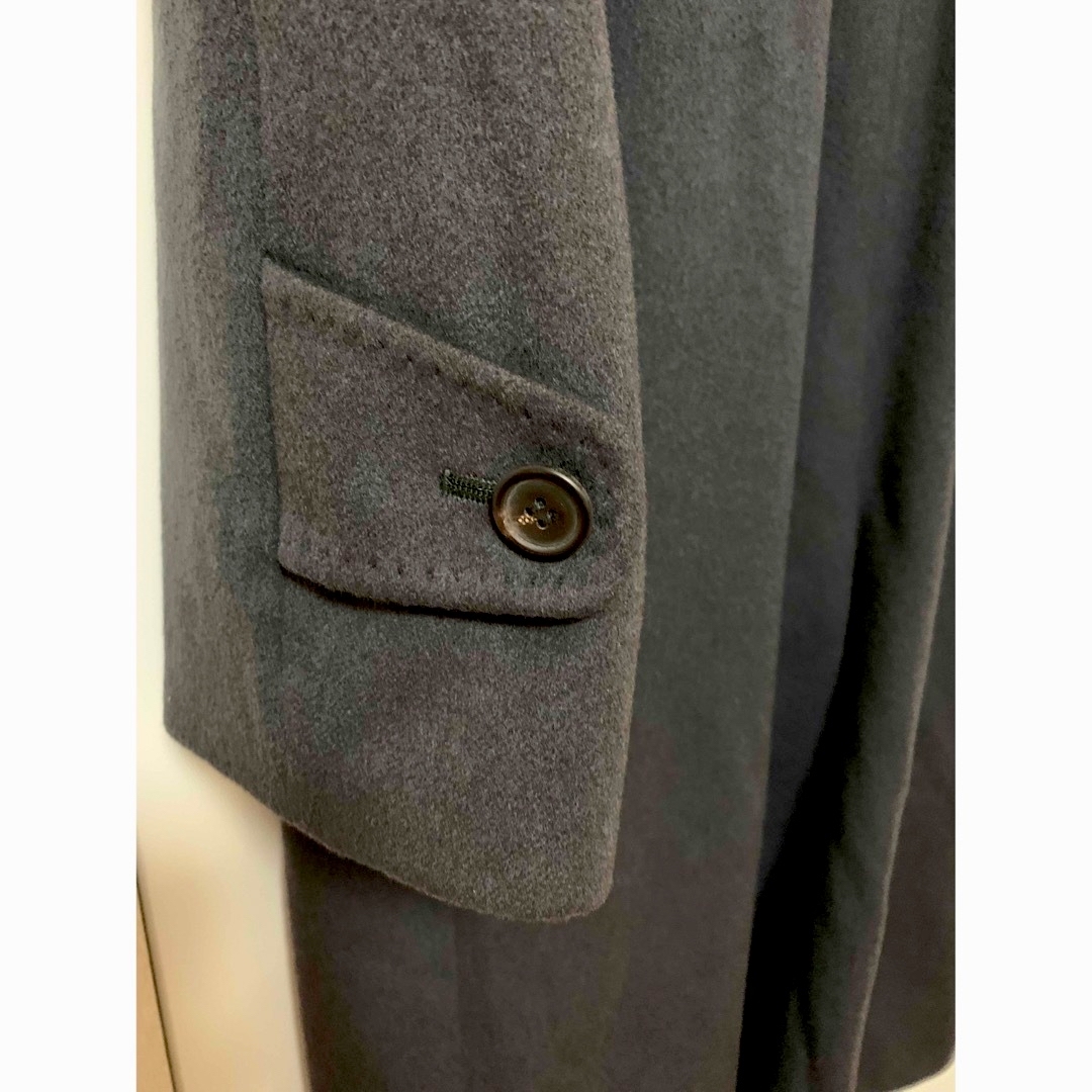 カシミヤ100%　ロングコート　　メンズ　比翼　ステンカラー　WOOLEXPO メンズのジャケット/アウター(ステンカラーコート)の商品写真