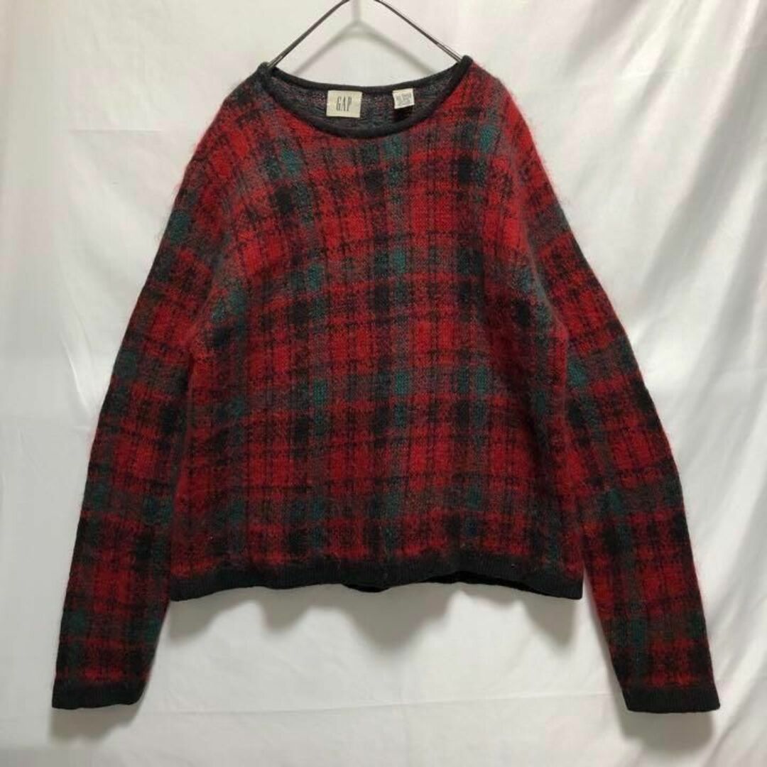 90s OLD GAP オールド ギャップ タータンチェック モヘア ニット- 90s OLD GAP オールド ギャップ タータンチェック モヘア ニット
