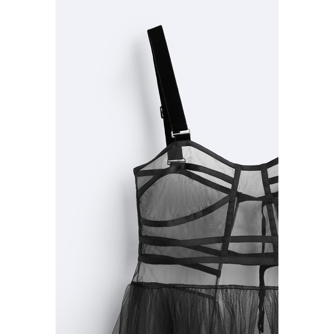 ZARA - ZARA× MAISON SPECIALフリルチュールオーバーワンピースの通販 ZARA - ZARA× MAISON SPECIALフリルチュールオーバーワンピースの通販