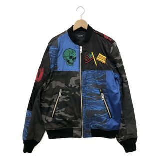 DIESEL - ディーゼル DIESEL バックロゴ入り袖レザースタジャン 入手