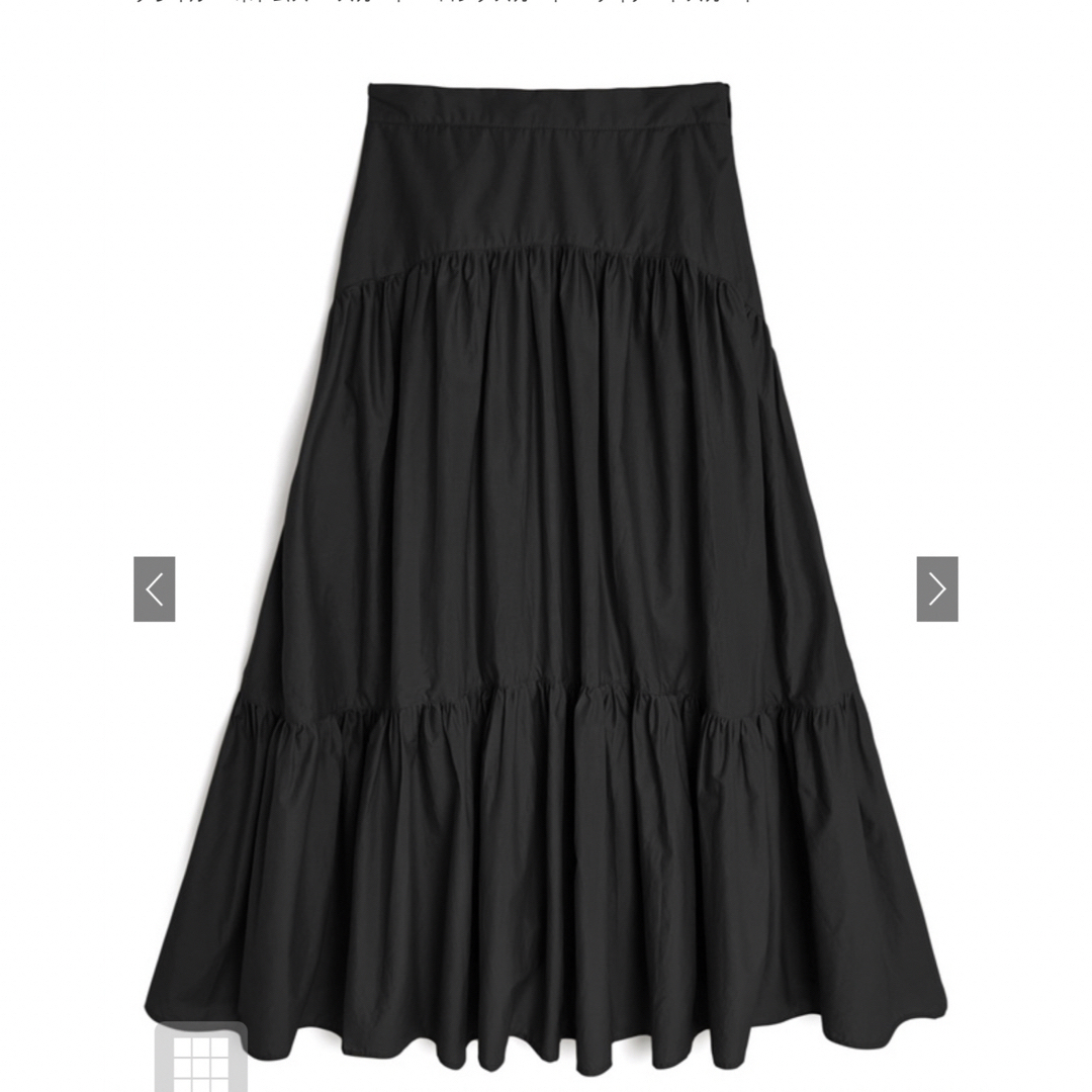 GRL(グレイル)のグレイル　ティアードロングスカート　ブラック レディースのスカート(ロングスカート)の商品写真