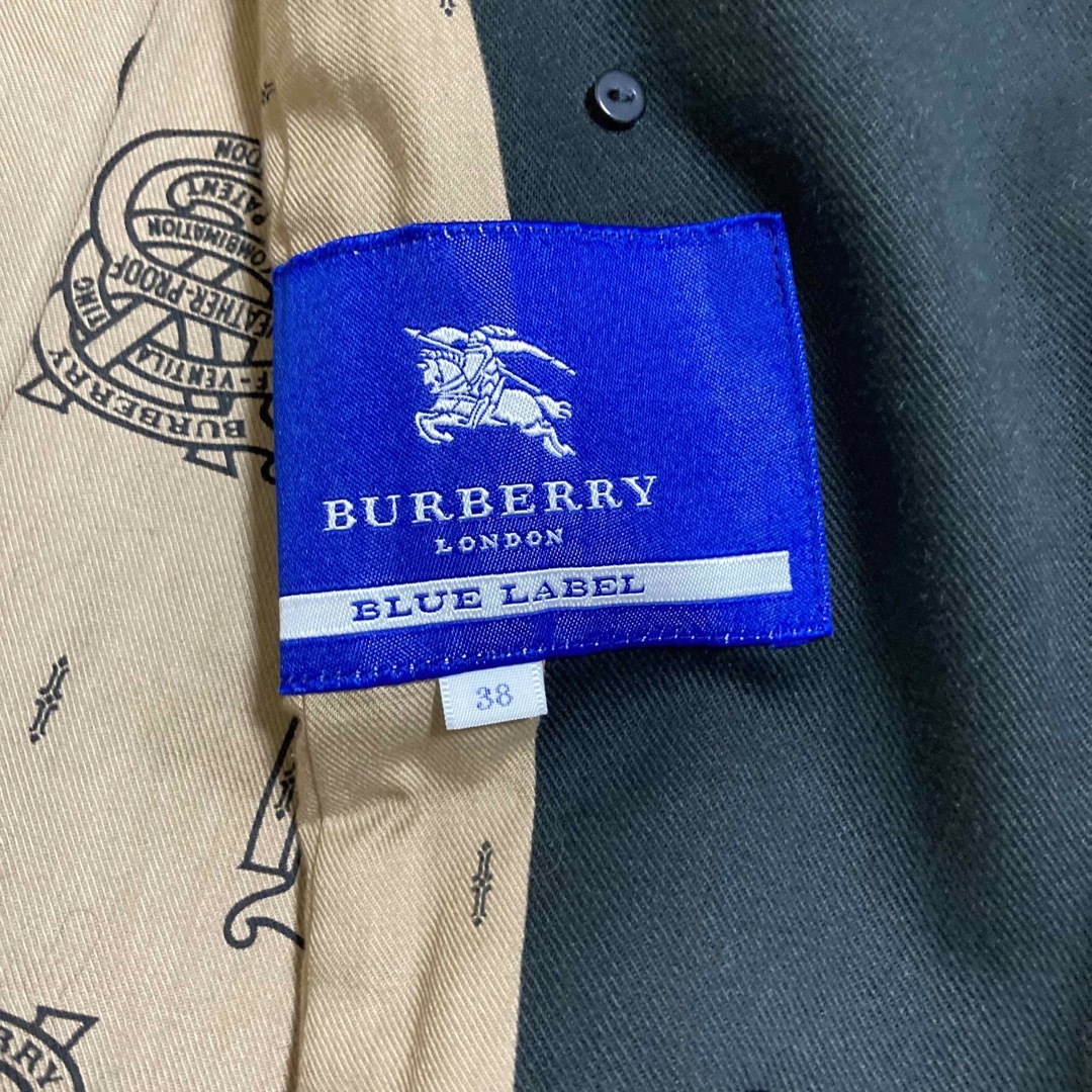 BURBERRY BLUE LABEL - 美品 裏地 ロゴ 総柄 バーバリーブルーレーベル