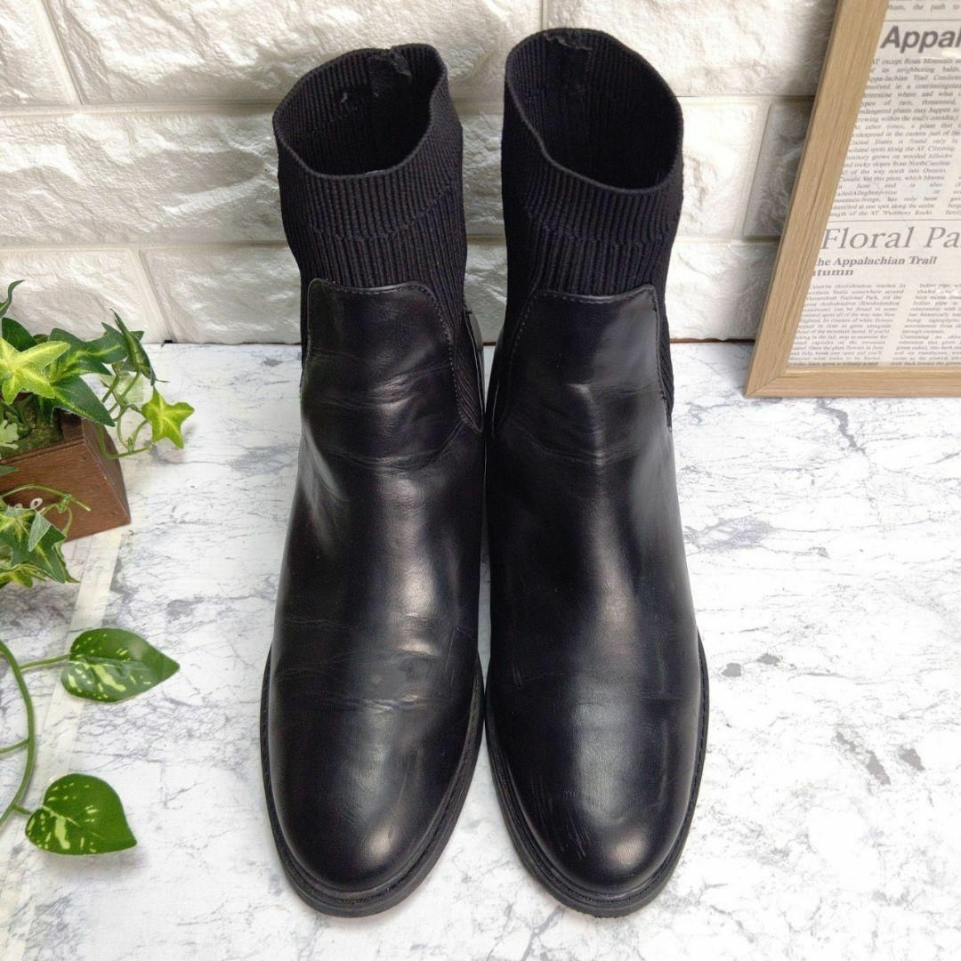 ZARA - ザラ ZARA ニットブーツ サイドゴア ブーツ 黒の通販 by ZARA - ザラ ZARA ニットブーツ サイドゴア ブーツ 黒の通販 by