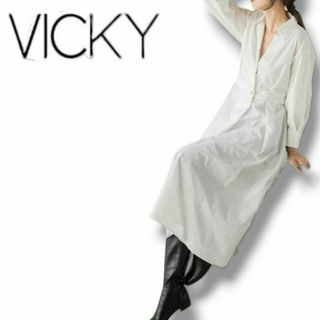 ビッキー(VICKY)のE 44　VICKY　新品　シャツドレス　ワンピース　ロング 　長袖　M(ロングワンピース/マキシワンピース)