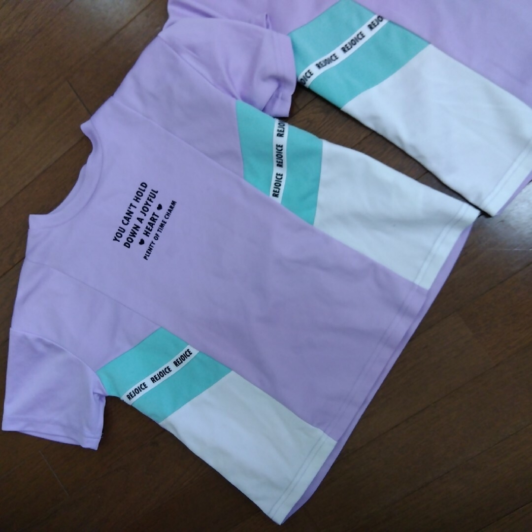 しまむら(シマムラ)の速乾性 スポーツ ジム Tシャツおまとめ２枚 キッズ/ベビー/マタニティのキッズ服女の子用(90cm~)(Tシャツ/カットソー)の商品写真