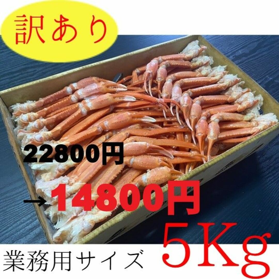 【8000円OFF】訳あり紅ズワイ蟹　肩　5kg  35-50肩前後入れ