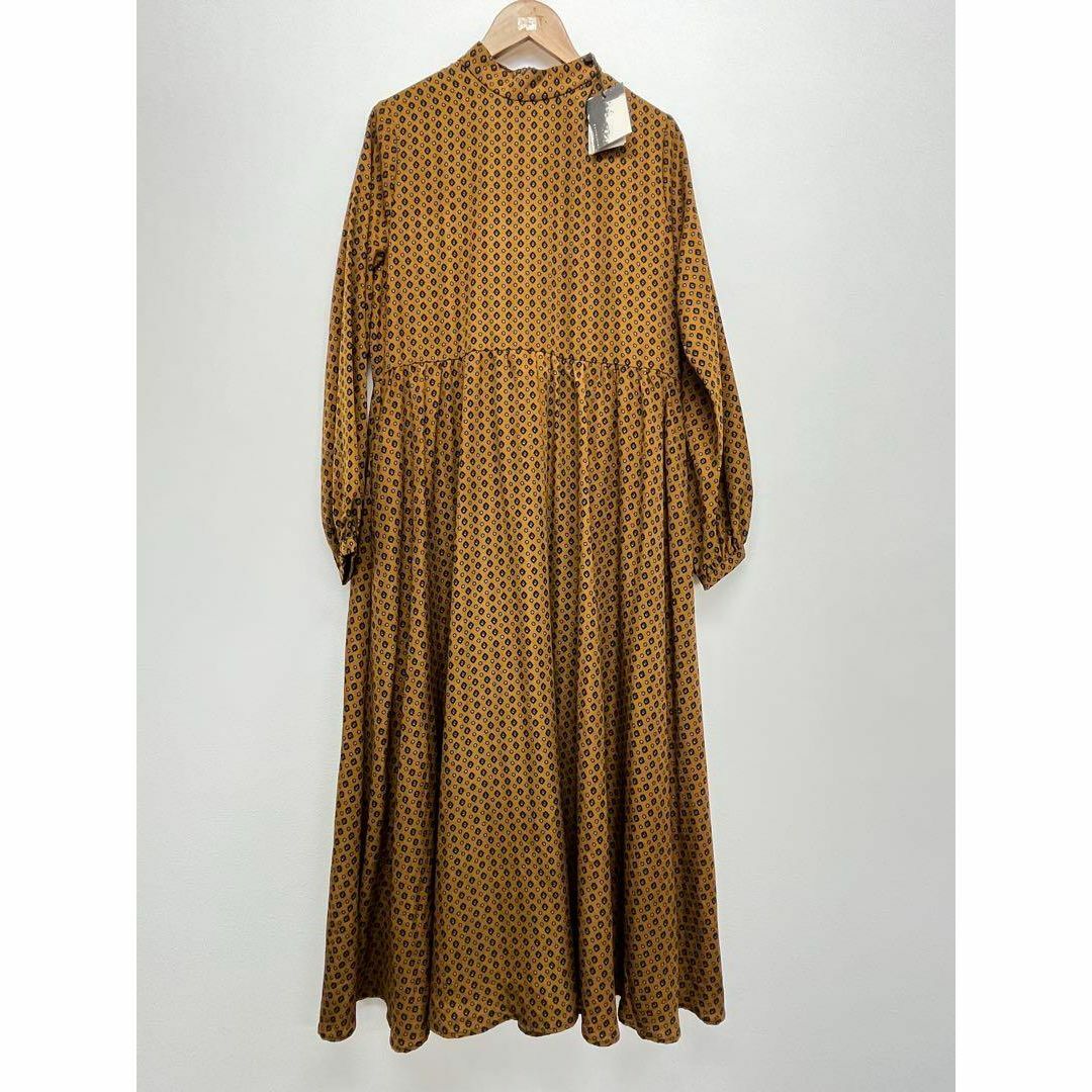新品★antiqua レトロ柄 ロングワンピース 1017